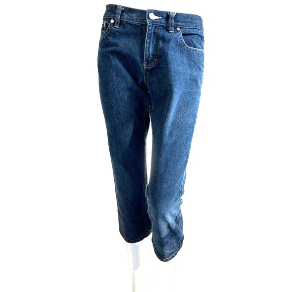 90s Calvin Klein CK Denim Jean Capri Straight Leg Lean Rise Five Pocket Blue 6 - Picture 1 of 9